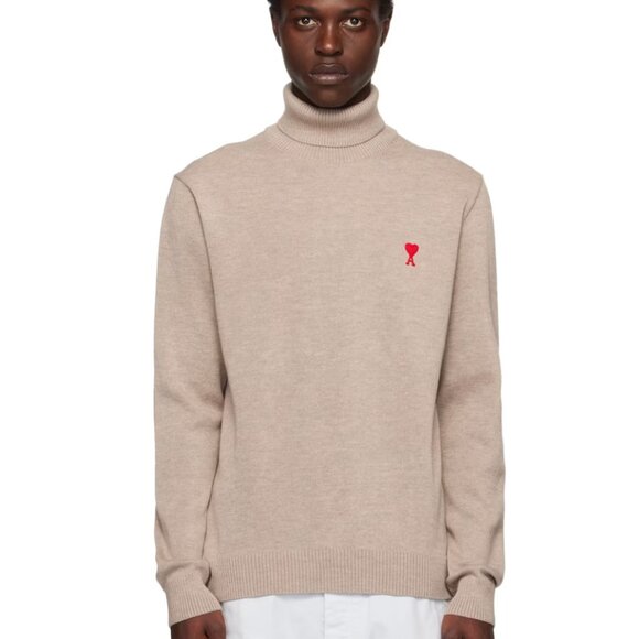 NEW W/ TAGS AMI Beige Ami Turtleneck - Picture 6 of 8